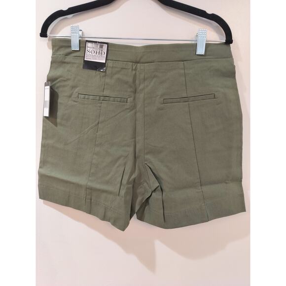Soho Apparel Olive Green High Waisted Dress Shorts Women’s Size M New - Picture 3 of 9